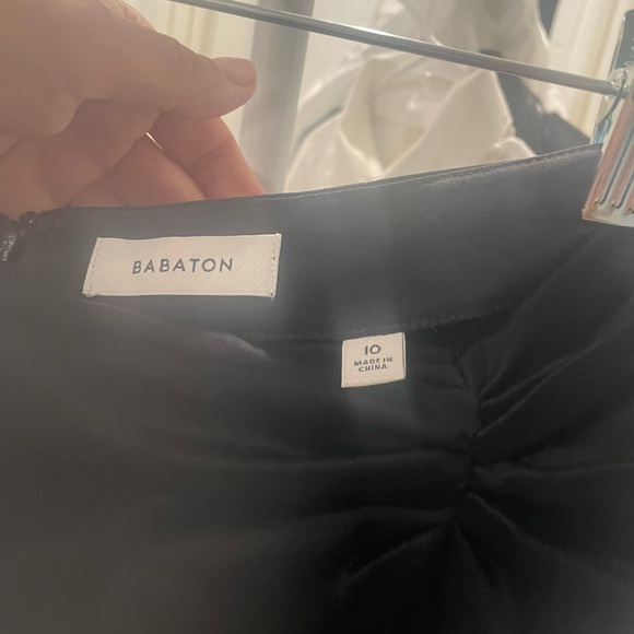 Babaton Artistry Black Satin Skirt with slit size 10 - Picture 5 of 6